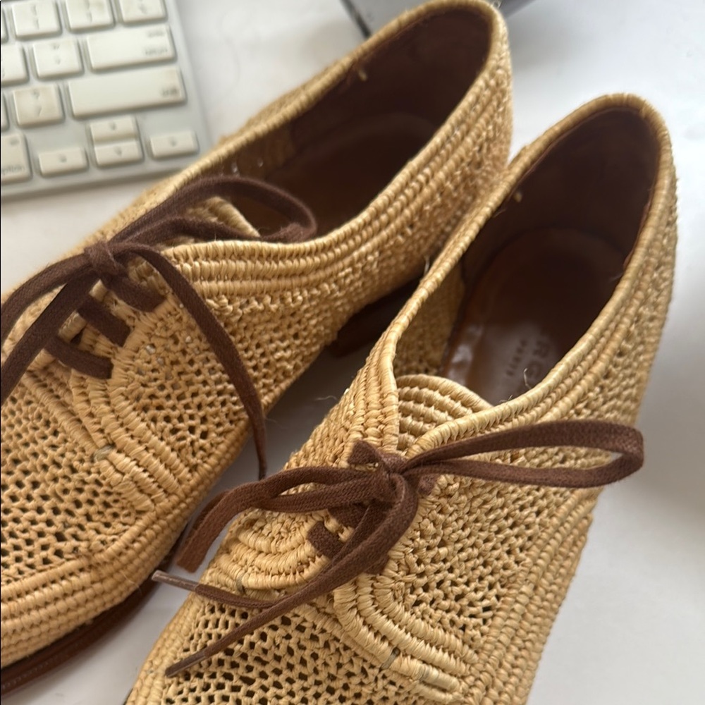 JAFIA Clergerie paris Beige natural Raffia Woven shoes